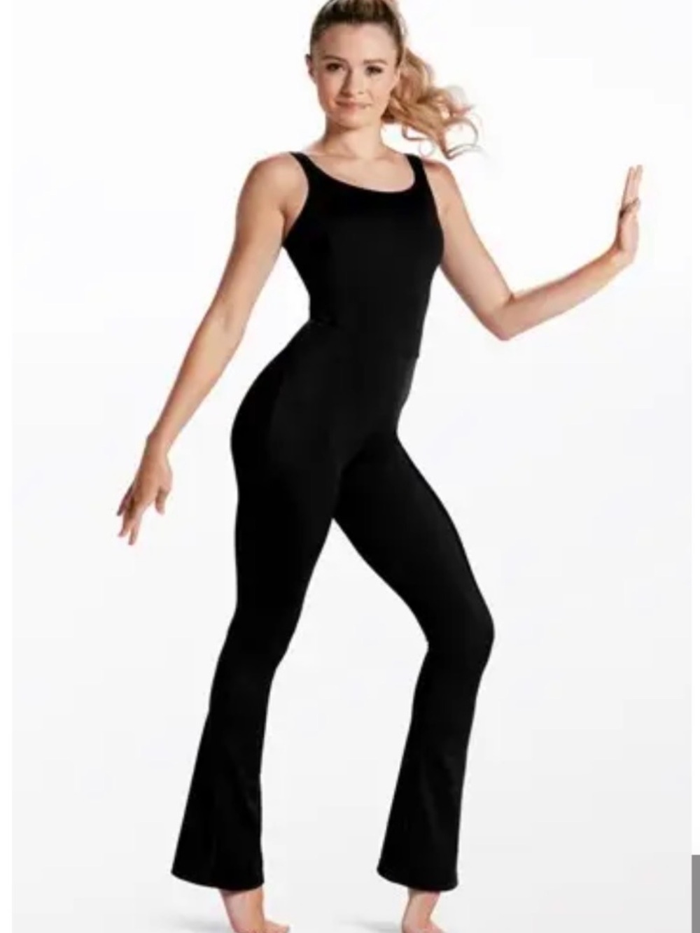 Wide Leg Cutout Back Unitard - Picture 2 of 9
